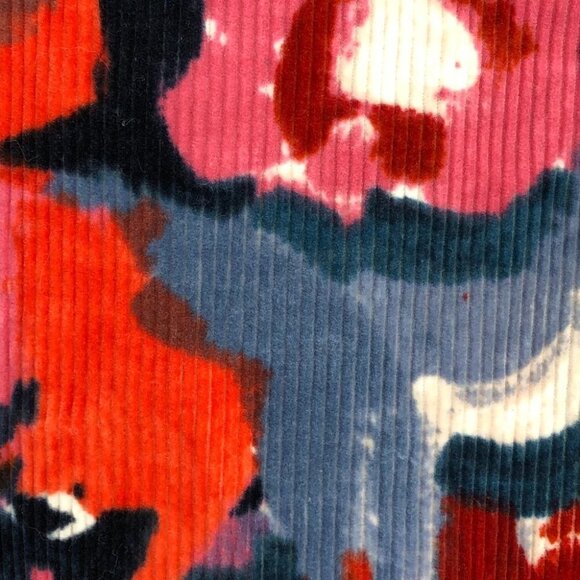 Anthropologie Vanessa Virginia Red Floral Corduroy Knee length pencil skirt Sz 8 - Picture 13 of 16